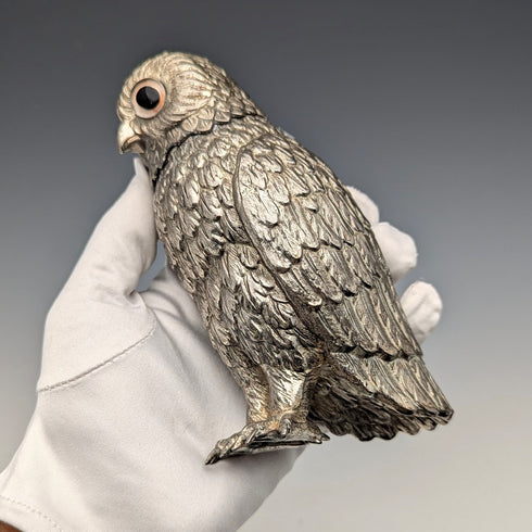英国ヴィンテージ シルバープレート製 フクロウ型 シュガーシェイカー Corbell